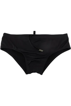 Dsquared2 Stroje kąpielowe, Mężczyzna, Niebieski, M, Czarne Spodenki Kąpielowe z Pomarańczowym Nadrukiem Logo