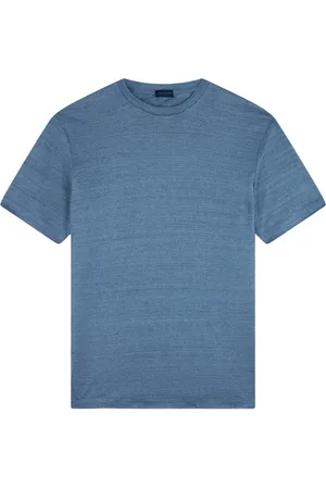 Paul & Shark Koszulki, Mężczyzna, Niebieski, S, T-shirt z lnu Regular Fit Krótki Rękaw