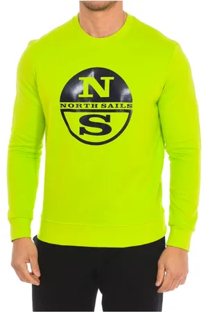 North Sails Bluzy, Mężczyzna, Zielony, L, Nylon, Żakardowy Sweter z Okrągłym Dekoltem