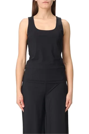 Maliparmi Koszulki, Kobieta, Czarny, XL, Czarna Bezrękawnik Elegancka Sylwetka