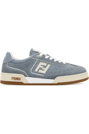 Fendi Buty, Kobieta, Niebieski, 39 EU, Zamsz, Niebieskie Match Tenisówki z Wiązaniem