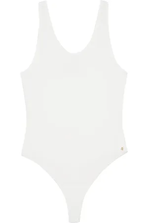 ANINE BING Koszulki, Kobieta, Biały, S, Biała Ginny Bodysuit Top