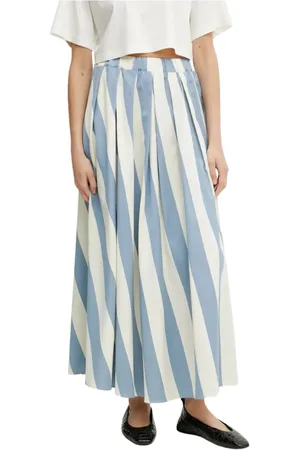 Max Mara Spódnice, Kobieta, Wielobarwność, 3XS, Spódnica midi w paski z plisami