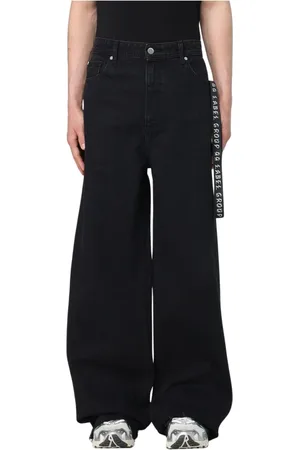 44 Label Group Jeansy, Mężczyzna, Czarny, XL, Minimalistyczne Jeansyy Straight-Leg