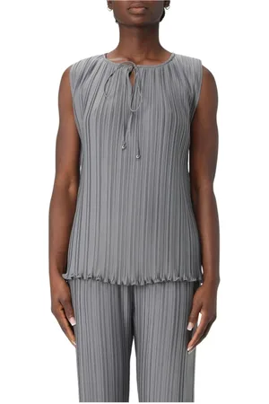 Lanvin Koszulki, Kobieta, Szary, S, Nowoczesny stalowy top z eleganckimi detalami