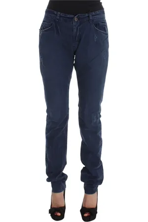 Costume National Jeansy, Kobieta, Niebieski, W34, Regular Fit Niebieskie Jeansyy z Zamkiem Błyskawicznym i Guzikiem