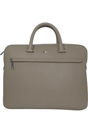 HUGO BOSS Torebki, Mężczyzna, Szary, ONE SIZE, Poliester, Stylowa torba na dokumenty z ekoskóry Tortora