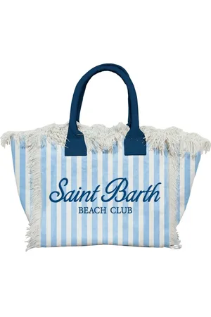 MC2 SAINT BARTH Torebki, Kobieta, Niebieski, ONE SIZE, Niebieska Torba z Frędzlami i Paskami