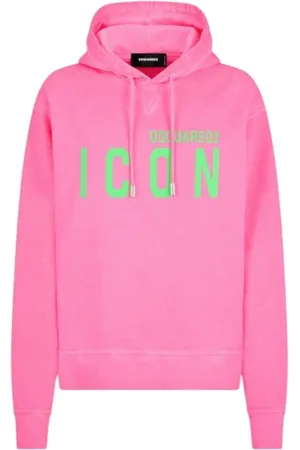 Dsquared2 Bluzy, Kobieta, Różowy, XS, Bawełna, Bluza z kapturem Icon Cool Fit