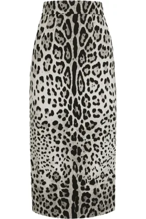 Dolce & Gabbana Spódnice, Kobieta, Wielobarwność, 2XS, Leopard Print High-Waisted Pencil Skirt