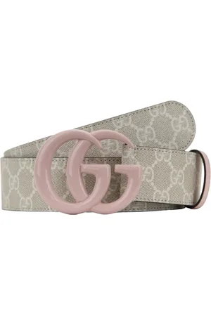 Gucci Akcesoria, Kobieta, Beżowy, 105 CM, Skóra, Skórzany pasek z ikonicznym motywem logo