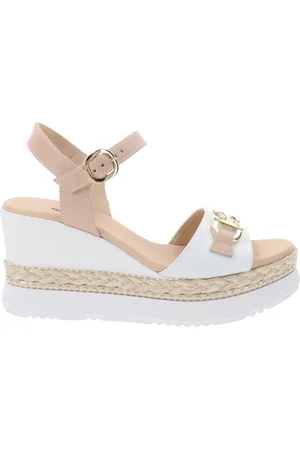 Nero Giardini Buty, Kobieta, Biały, 37 EU, Skórzane sandały dla kobiet