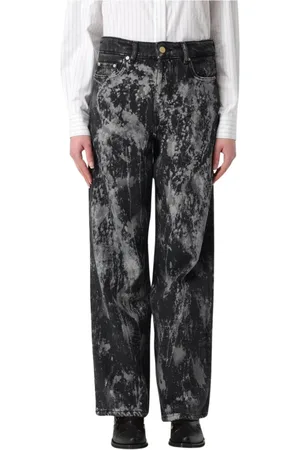 Ganni Jeansy, Kobieta, Czarny, W29, Czarne Jeansyy Wide Leg