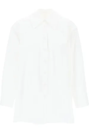 Jil Sander Bluzki, Kobieta, Biały, S, Bawełna, Oversized Long-Sleeved Cotton Shirt
