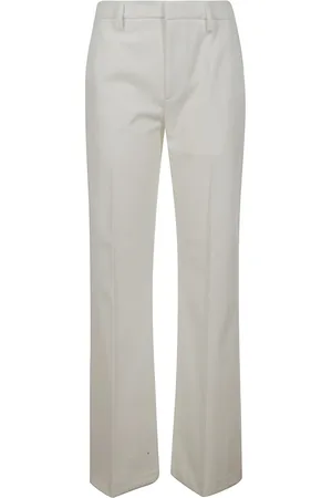 Dondup Spodnie, Kobieta, Biały, XS, Spodnie Slim Fit z Bawełny w odcieniu Fiocco