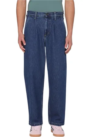 Carhartt Jeansy, Mężczyzna, Niebieski, W32, Luźne dżinsy z plisami dla mężczyzn