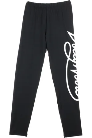 DOLLY NOIRE Spodnie, Kobieta, Czarny, M, Czarne Legginsy z Logo dla Kobiet