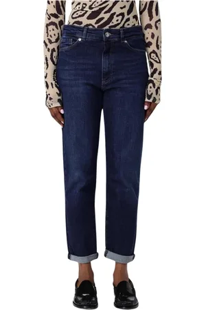 Sportmax Jeansy, Kobieta, Niebieski, W30, Niebieskie Dżinsy Straight Leg dla Kobiet