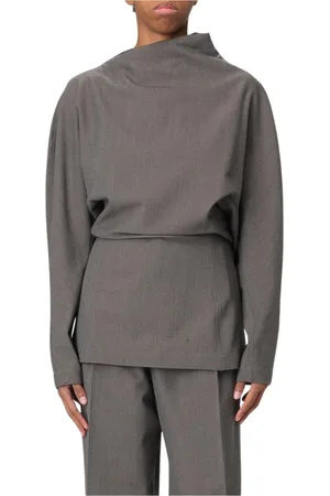 Bottega Veneta Koszulki, Kobieta, Szary, S, Elegancki Top z Długim Rękawem