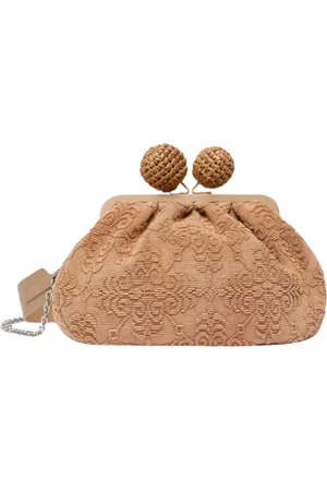 Max Mara Torebki, Kobieta, brązowy, ONE SIZE, Brązowa torba Pasticcino z wzorem Jacquard