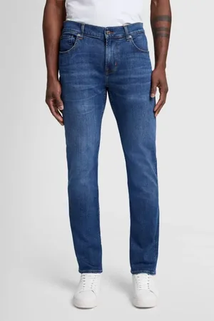 7 for all Mankind Jeansy, Mężczyzna, Niebieski, W33, Slimmy Tapered Stretch Jeansy Mid