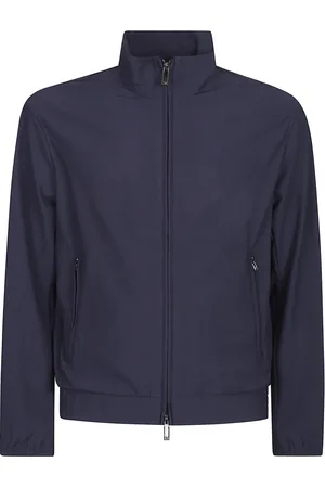 Emporio Armani Kurtki, Mężczyzna, Niebieski, XL, Stylowa Kurtka Wodoodporna