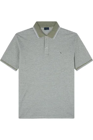 Paul & Shark Koszulki, Mężczyzna, Zielony, L, Len, Polo z paskami z bawełny