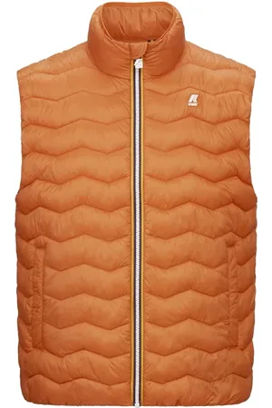 K-Way Kurtki, Mężczyzna, Pomarańczowy, L, Nylon, Pikowana, ciepła kurtka w kolorze pomarańczowo-miedzianym