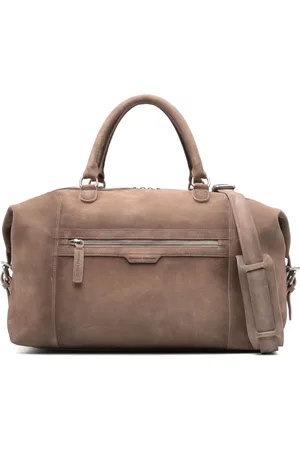 Officine creative Torebki, Mężczyzna, Beżowy, ONE SIZE, Zamsz, Zamszowa Skórzana Torba Świąteczna