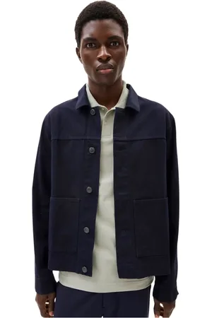 Armedangels Kurtki, Mężczyzna, Niebieski, L, Bawełna, Casual Overshirt z Praktycznymi Kieszeniami