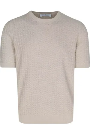 Gran Sasso Koszulki, Mężczyzna, Beżowy, L, Beżowy Bawełniany T-shirt z okrągłym dekoltem