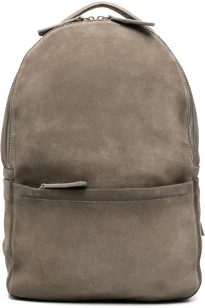 Officine creative Torebki, Mężczyzna, Beżowy, ONE SIZE, Zamsz, Włoski Plecak ze Skóry Zamszowej