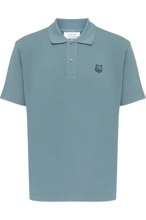 Maison Kitsuné Koszulki, Mężczyzna, Niebieski, S, Bawełna, Niebieski Bawełniany Komfortowy Polo