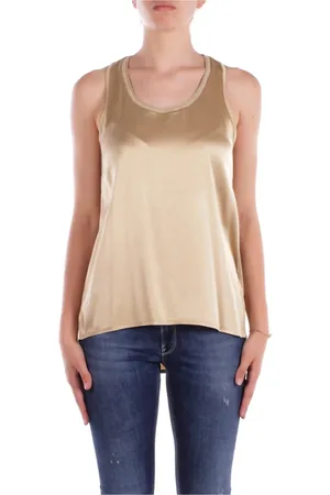Manila Grace Koszulki, Kobieta, Beżowy, L, Beżowe T-shirty i Pola z Logo