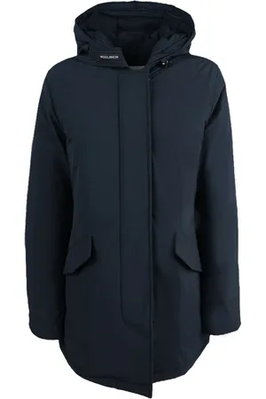 Woolrich Płaszcze, Kobieta, Niebieski, S, Kurtka Parka z Materiału Poliestrowego