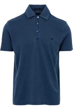 FAY Koszulki, Mężczyzna, Niebieski, S, Niebieski Bawełniany Polo Shirt
