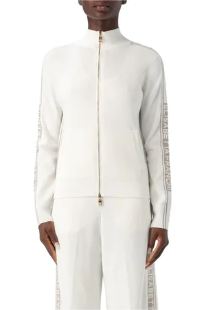 Elisabetta Franchi Swetry, Kobieta, Biały, S, Niebieski Komplet dresowy Zip Up