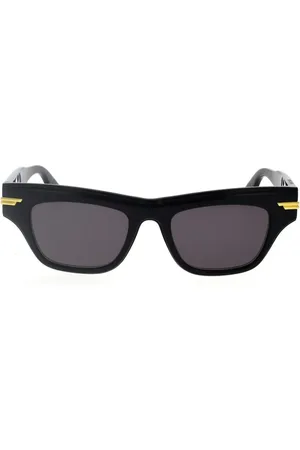 Bottega Veneta Akcesoria, Kobieta, Czarny, 51 MM, Okulary przeciwsłoneczne w stylu cat-eye z metalowymi paskami