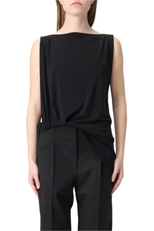 Jacquemus Koszulki, Kobieta, Czarny, XS, Czarny Drapek Jersey Top