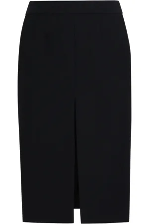 Dolce & Gabbana Spódnice, Kobieta, Czarny, 2XS, Czarna spódnica midi z rozcięciem z przodu