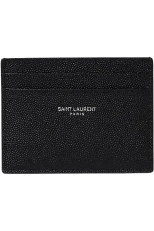 Saint Laurent Akcesoria, Mężczyzna, Czarny, ONE SIZE, Czarny Portfel na Karty z Skóry