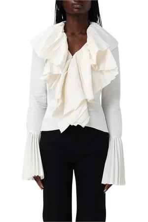 Alexander McQueen Bluzki, Kobieta, Beżowy, S, Ruffle Cuff Blouse