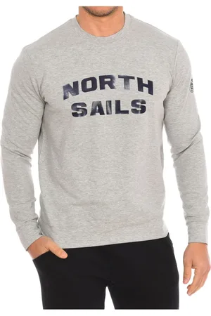 North Sails Bluzy, Mężczyzna, Szary, S, Nylon, Żakardowy Sweter z Okrągłym Dekoltem