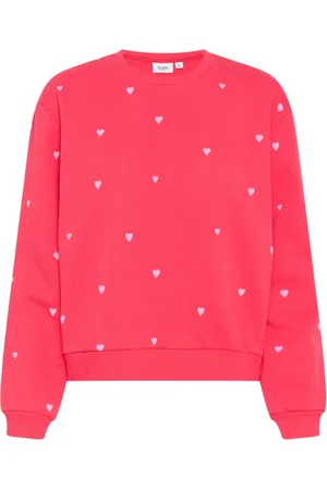 Saint Tropez Bluzy, Kobieta, Różowy, XS, Bawełna, Dagnasz Sweatshirt Magenta Bonbon Harts