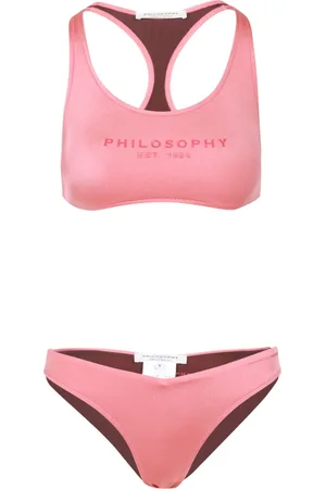 Serafini Stroje kąpielowe, Kobieta, Różowy, L, Fuchsia Top Sportowy z Logo