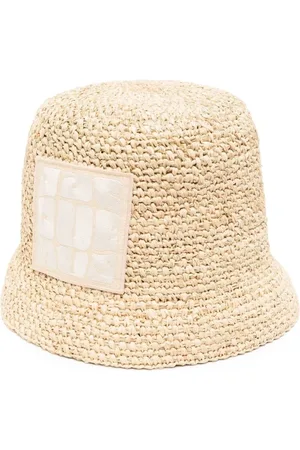 Jacquemus Akcesoria, unisex, Beżowy, 56 CM, Ficiu Bucket Cap z logo z przodu