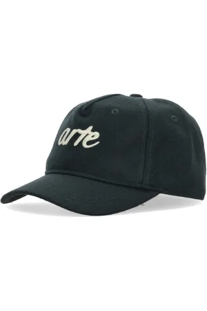 Arte Antwerp Akcesoria, unisex, Zielony, ONE SIZE, Zakrzywiony daszek wełniany czapka z haftem logo
