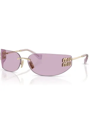 Miu Miu Akcesoria, Kobieta, Fioletowy, ONE SIZE, Modne Okulary Przeciwsłoneczne Prostokątne