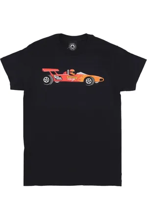 Thrasher Koszulki, Mężczyzna, Czarny, S, Czarna Koszulka z Nadrukiem Racecar Krótki Rękaw