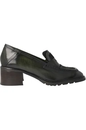 Pon´s quintana Buty, Kobieta, Zielony, 37 EU, Len, Zielone obcasy damskie Elena Loafer